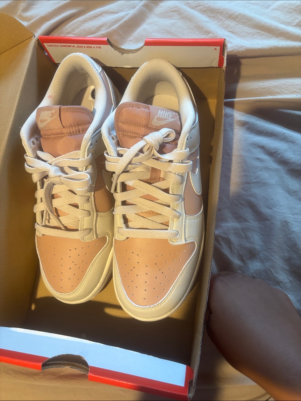 Nike Low-Top Sneakers in Peach and White